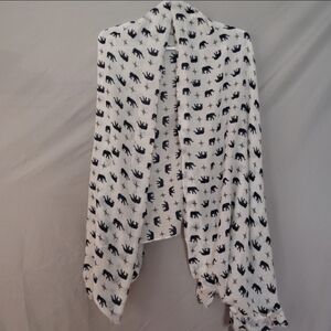 Bass Elephant Novelty Print Large  Square Scarf Light Weight